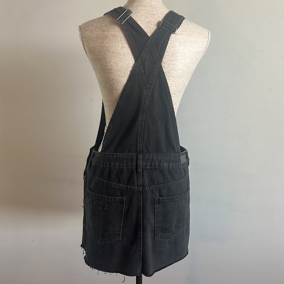 Garage | Medium | Black Denim | Overall Mini Dress| Western| Country|Rodeo - Picture 2 of 6
